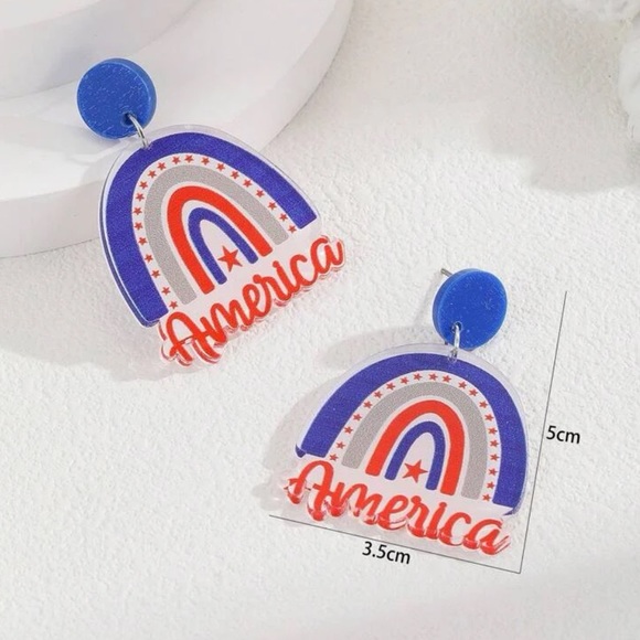 Red White and Blue America Earrings - Picture 4 of 5